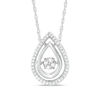 Thumbnail Image 0 of Unstoppable Love™ 0.15 CT. T.W. Composite Diamond Double Teardrop Pendant in Sterling Silver