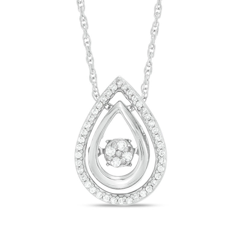 Unstoppable Love™ 0.15 CT. T.W. Composite Diamond Double Teardrop Pendant in Sterling Silver
