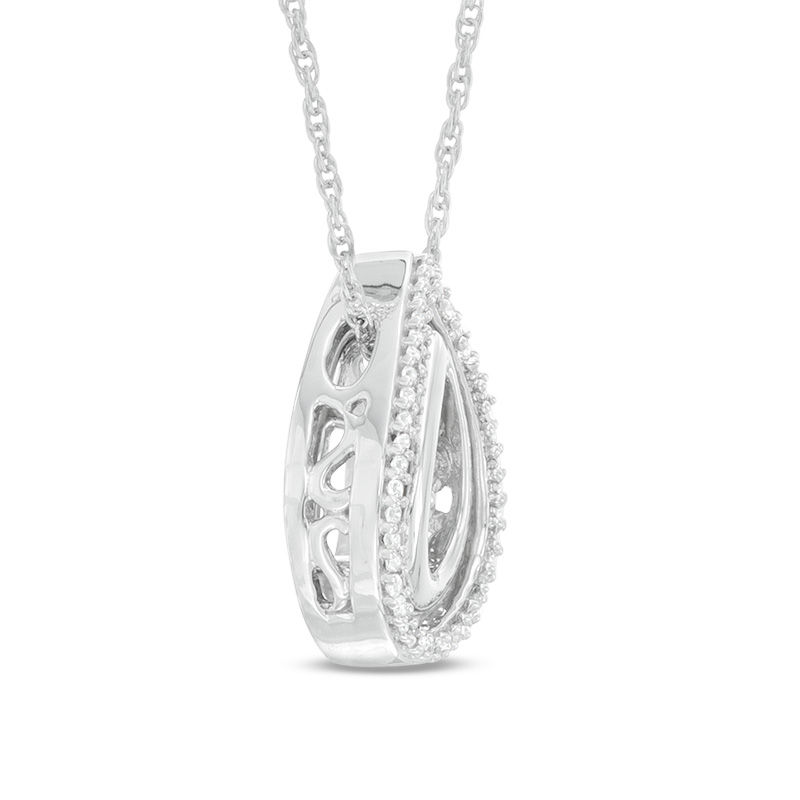 Unstoppable Love™ 0.15 CT. T.W. Composite Diamond Double Teardrop Pendant in Sterling Silver