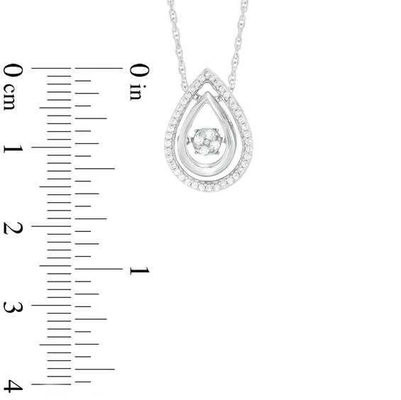 Unstoppable Love™ 0.15 CT. T.W. Composite Diamond Double Teardrop Pendant in Sterling Silver