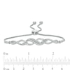 Thumbnail Image 1 of 0.15 CT. T.W. Diamond Twist Bolo Bracelet in Sterling Silver - 9.5"