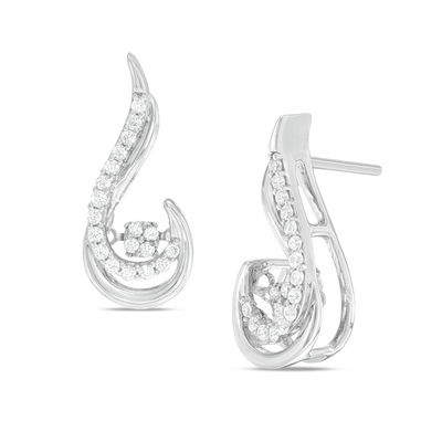 Unstoppable Love™ 0.23 CT. T.W. Composite Diamond Flame Drop Earrings in Sterling Silver