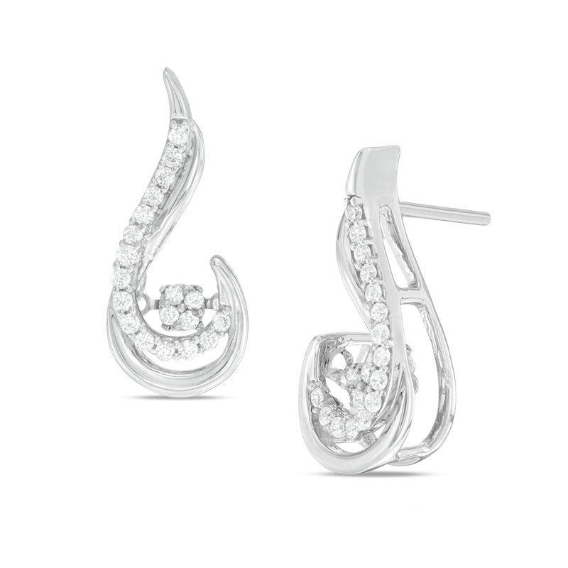 Unstoppable Love™ 0.23 CT. T.W. Composite Diamond Flame Drop Earrings in Sterling Silver|Peoples Jewellers