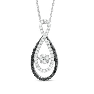 Unstoppable Love™ 0.45 CT. T.W. Enhanced Black and White Composite Diamond Infinity Pendant in 10K White Gold