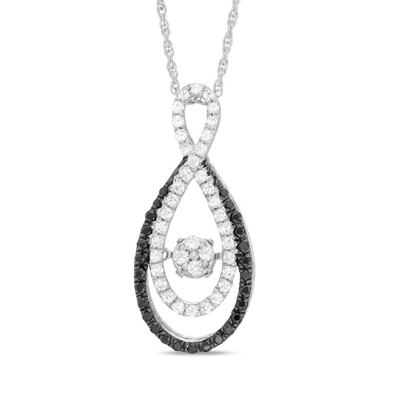 Unstoppable Love™ 0.45 CT. T.W. Enhanced Black and White Composite Diamond Infinity Pendant in 10K White Gold|Peoples Jewellers