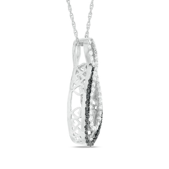 Unstoppable Love™ 0.45 CT. T.W. Enhanced Black and White Composite Diamond Infinity Pendant in 10K White Gold