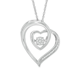 Unstoppable Love™ Composite Diamond Accent Swirl Heart Pendant in Sterling Silver