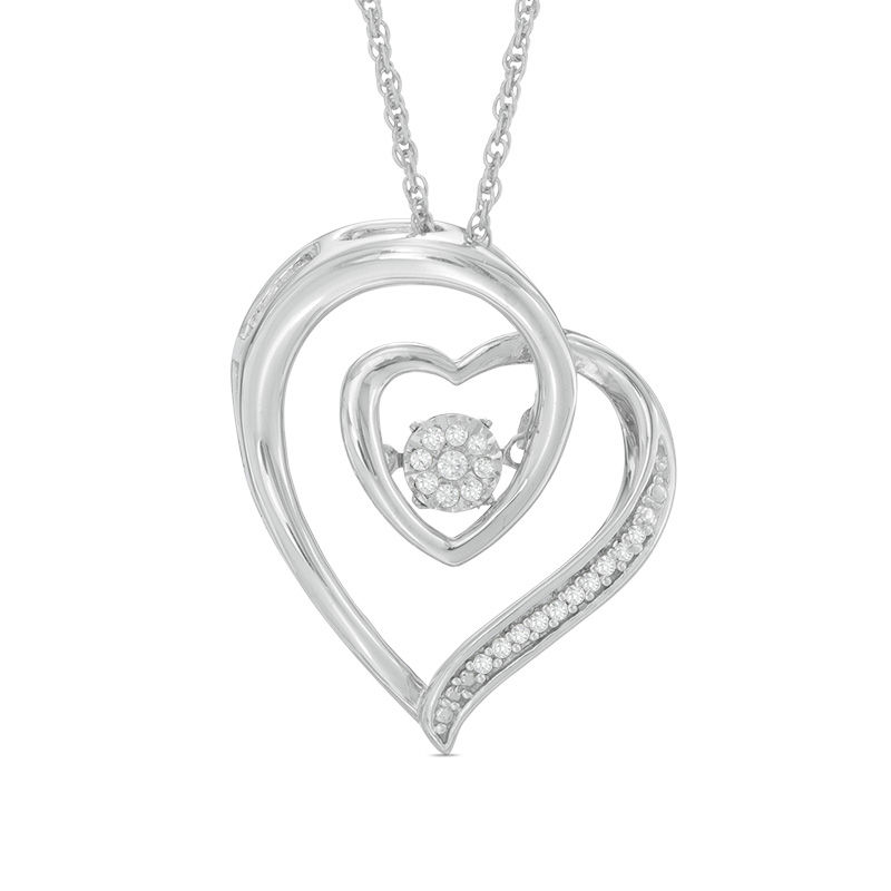 Unstoppable Love™ Composite Diamond Accent Swirl Heart Pendant in Sterling Silver|Peoples Jewellers