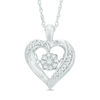 Unstoppable Love™ Composite Diamond Accent Heart Frame Pendant in Sterling Silver