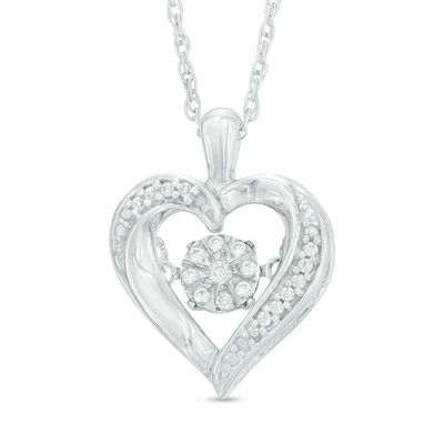 Unstoppable Love™ Composite Diamond Accent Heart Frame Pendant in Sterling Silver