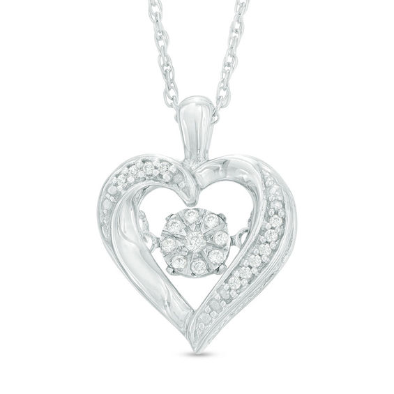 Unstoppable Love™ Composite Diamond Accent Heart Frame Pendant in Sterling Silver