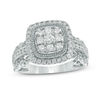 Thumbnail Image 0 of 0.70 CT. T.W. Composite Diamond Cushion Frame Engagement Ring in 10K White Gold