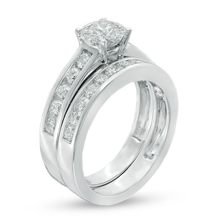 1.50 CT. T.W. Channel-Set Diamond Bridal Set in 14K White Gold