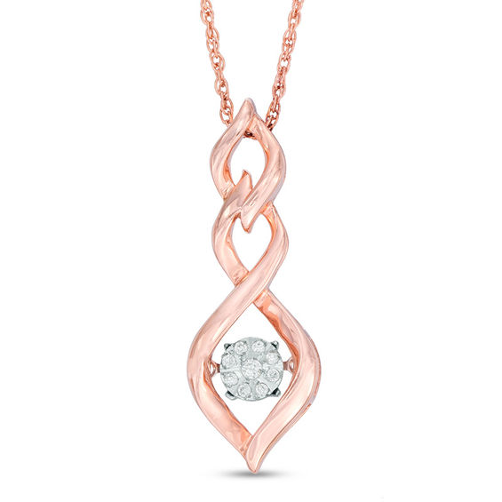 Unstoppable Love™ Diamond Accent Triple Twist Pendant in Sterling Silver with 14K Rose Gold Plate