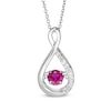 Thumbnail Image 0 of Unstoppable Love™ 5.0mm Lab-Created Ruby and White Sapphire Infinity Pendant in Sterling Silver