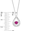 Thumbnail Image 1 of Unstoppable Love™ 5.0mm Lab-Created Ruby and White Sapphire Infinity Pendant in Sterling Silver