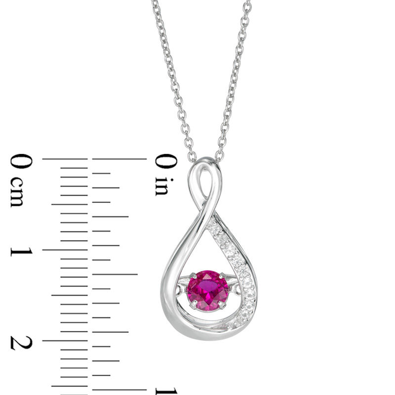 Unstoppable Love™ 5.0mm Lab-Created Ruby and White Sapphire Infinity Pendant in Sterling Silver