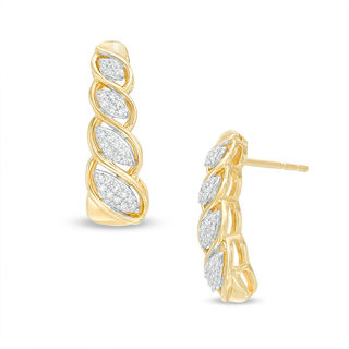 0.13 CT. T.W. Diamond Cascading Marquise Drop Earrings in 10K Gold