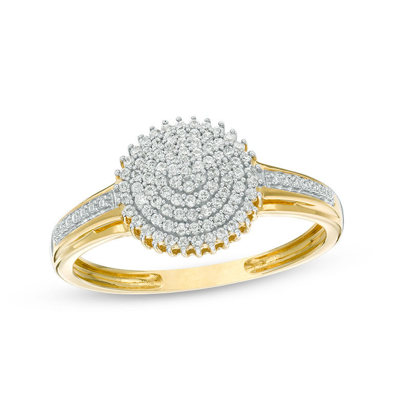 0.20 CT. T.W. Diamond Sunburst Ring in 10K Gold|Peoples Jewellers