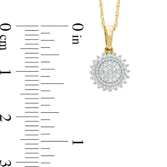 0.13 CT. T.W. Composite Diamond Sunburst Pendant in 10K Gold