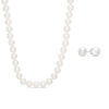 Thumbnail Image 0 of Vera Wang Love Collection Akoya Cultured Pearl and 0.15 CT. T.W. Diamond Necklace and Earrings Set in 14K White Gold