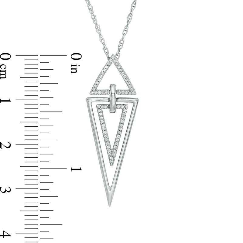 0.15 CT. T.W. Diamond Triangles Pendant in Sterling Silver|Peoples Jewellers