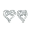 Thumbnail Image 0 of Diamond Accent Infinity Heart Stud Earrings in Sterling Silver