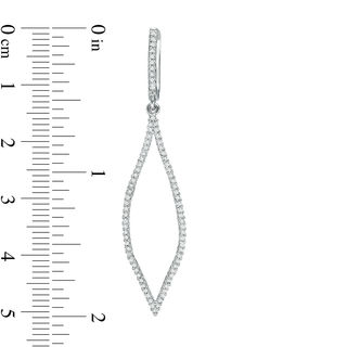 0.58 CT. T.W. Diamond Leaf-Shaped Pendulum Drop Earrings in 10K White Gold