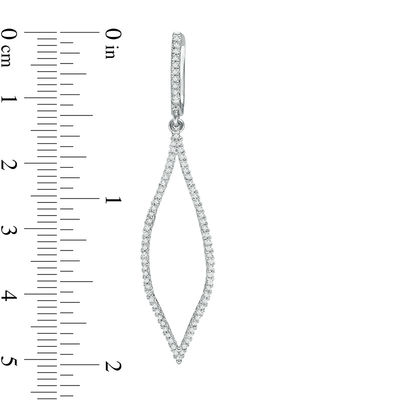 0.58 CT. T.W. Diamond Leaf-Shaped Pendulum Drop Earrings in 10K White Gold