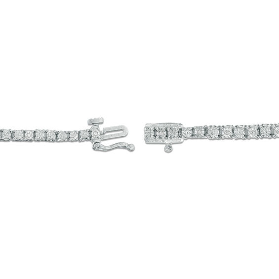 0.10 CT. T.W. Diamond Tennis Bracelet in Sterling Silver - 7.5"