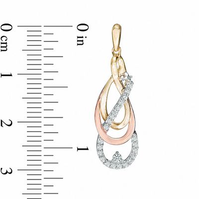 0.30 CT. T.W. Diamond Crossover Drop Earrings in 10K Tri-Tone Gold