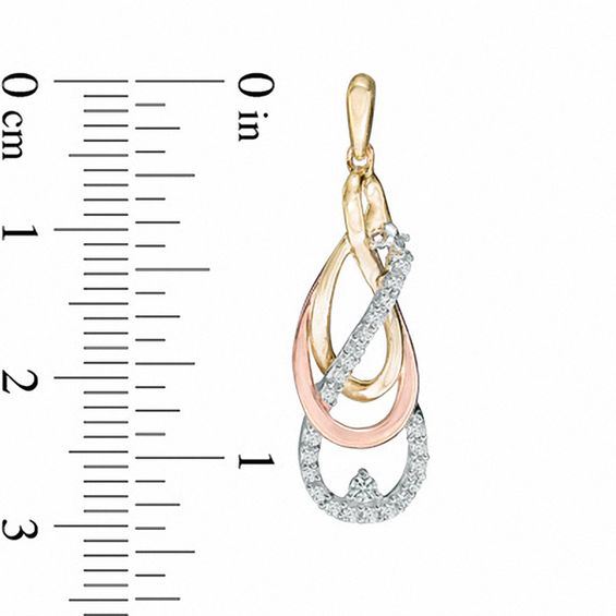 0.30 CT. T.W. Diamond Crossover Drop Earrings in 10K Tri-Tone Gold