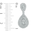 0.95 CT. T.W. Composite Diamond Frame Pear-Shaped Drop Earrings in 10K White Gold