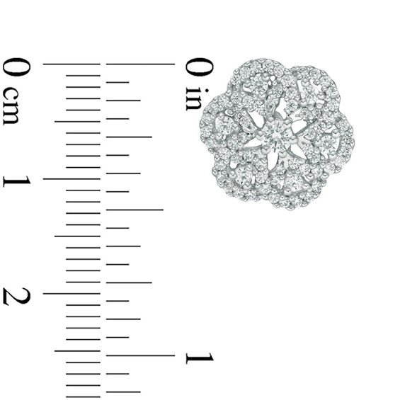 0.95 CT. T.W. Diamond Snowflake Stud Earrings in 10K White Gold