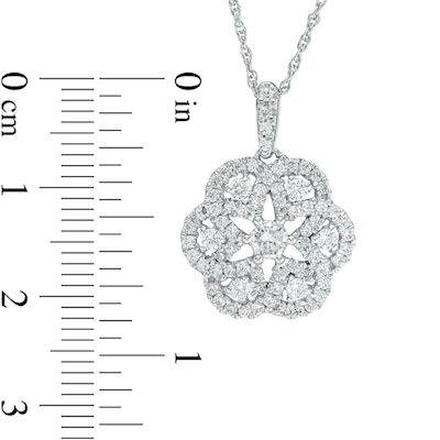 0.83 CT. T.W. Diamond Snowflake Pendant in 10K White Gold