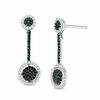 Thumbnail Image 0 of 0.45 CT. T.W. Enhanced Black and White Diamond Frame Pendulum Drop Earrings in 10K White Gold