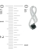 0.45 CT. T.W. Enhanced Black and White Diamond Ribbon Two Row Drop Earrings in 10K White Gold