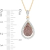 0.58 CT. T.W. Composite Enhanced Champagne and White Diamond Teardrop Pendant in 10K Gold