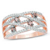 Thumbnail Image 0 of 0.45 CT. T.W. Champagne and White Diamond Orbit Ring in 10K Rose Gold