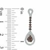 0.58 CT. T.W. Composite Enhanced Champagne and White Diamond Pear-Shaped Drop Earrings in 10K White Gold