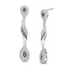 Thumbnail Image 0 of 0.30 CT. T.W. Enhanced Champagne and White Diamond Pear-Shaped Wave Drop Earrings in 10K White Gold