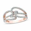 0.45 CT. T.W. Diamond Swirl Split Shank Ring in 10K Rose Gold