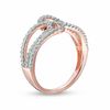 0.45 CT. T.W. Diamond Swirl Split Shank Ring in 10K Rose Gold