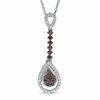 Thumbnail Image 0 of 0.45 CT. T.W. Composite Champagne and White Diamond Pear-Shaped Pendulum Pendant in 10K White Gold