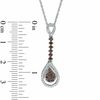 0.45 CT. T.W. Composite Champagne and White Diamond Pear-Shaped Pendulum Pendant in 10K White Gold