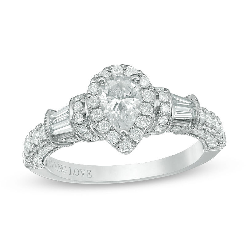 Vera Wang Love Collection 1.95 CT. T.W. Diamond Frame Split Shank  Engagement Ring in 14K White Gold | Peoples Jewellers