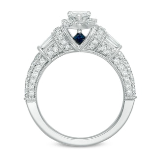 Vera Wang Love Collection 1.18 CT. T.W. Pear-Shaped Diamond Frame Engagement Ring in 14K White Gold