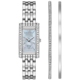 Ladies' Exclusive Citizen Eco-Drive® Crystal Accent Watch and Bangle Boxed Set (Model: EX1470-60D)