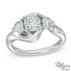 0.50 CT. T.W. Diamond Illusion Twist Past Present Future® Engagement Ring in 10K Gold