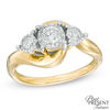 Thumbnail Image 1 of 0.50 CT. T.W. Diamond Illusion Twist Past Present Future® Engagement Ring in 10K Gold